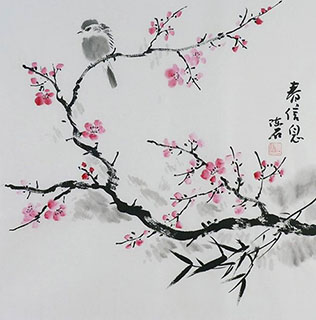 Chinese Plum Blossom Painting,50cm x 50cm,2407046-x