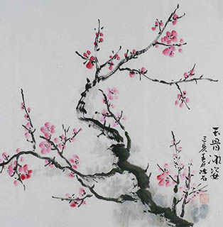 Chinese Plum Blossom Painting,50cm x 50cm,2407051-x