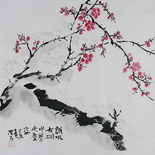 Chinese Plum Blossom Painting,50cm x 50cm,2407059-x