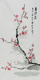 Chinese Plum Blossom Painting,50cm x 100cm,2407066-x