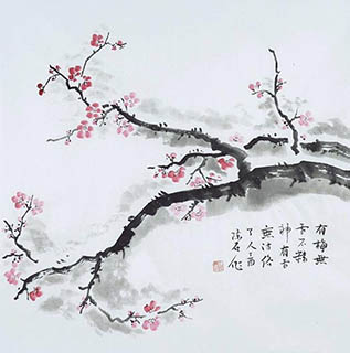Chinese Plum Blossom Painting,66cm x 66cm,2407067-x