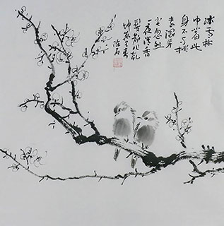 Chinese Plum Blossom Painting,50cm x 50cm,2407068-x