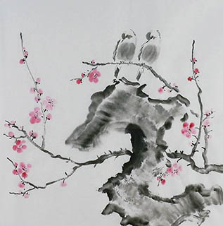 Chinese Plum Blossom Painting,50cm x 50cm,2407071-x