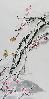 Chinese Plum Blossom Painting,50cm x 100cm,2407074-x