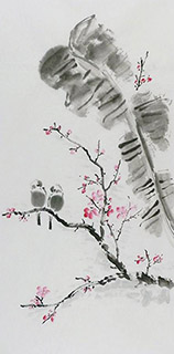 Chinese Plum Blossom Painting,50cm x 100cm,2407075-x