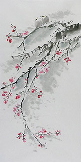 Chinese Plum Blossom Painting,50cm x 100cm,2407081-x
