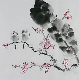 Chinese Plum Blossom Painting,50cm x 50cm,2407087-x