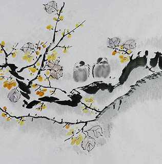 Chinese Plum Blossom Painting,50cm x 50cm,2407091-x