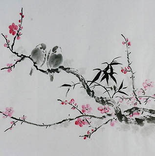 Chinese Plum Blossom Painting,50cm x 50cm,2407097-x