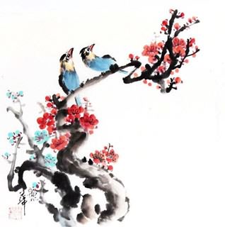 Chinese Plum Blossom Painting,33cm x 33cm,2485023-x