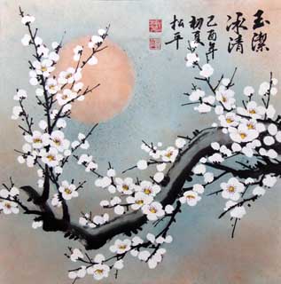 Chinese Plum Blossom Painting,62cm x 62cm,2545030-x