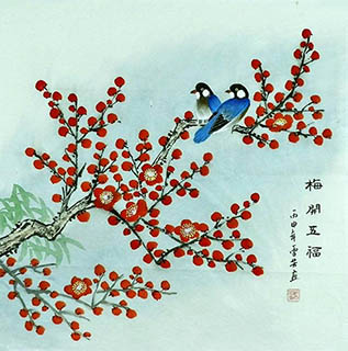 Chinese Plum Blossom Painting,66cm x 66cm,2547015-x
