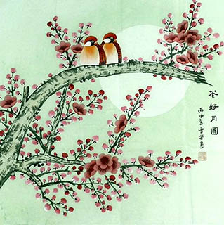 Chinese Plum Blossom Painting,66cm x 66cm,2547018-x