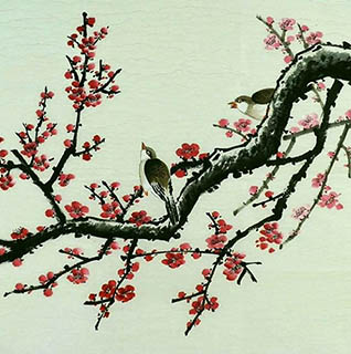 Chinese Plum Blossom Painting,66cm x 66cm,2547022-x