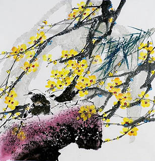 Chinese Plum Blossom Painting,66cm x 66cm,2568008-x