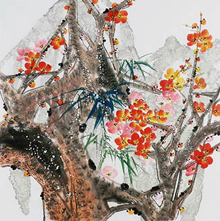 Chinese Plum Blossom Painting,66cm x 66cm,2568009-x