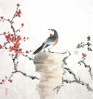 Chinese Plum Blossom Painting,50cm x 50cm,dyc21099001-x