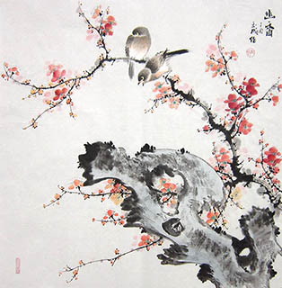 Chinese Plum Blossom Painting,66cm x 66cm,dyc21099003-x