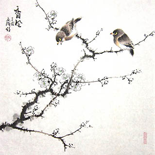Chinese Plum Blossom Painting,50cm x 50cm,dyc21099006-x