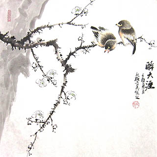 Chinese Plum Blossom Painting,50cm x 50cm,dyc21099009-x