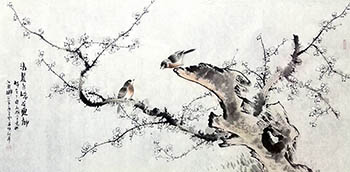 Chinese Plum Blossom Painting,66cm x 136cm,dyc21099010-x