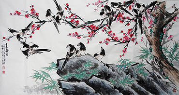 Chinese Plum Blossom Painting,97cm x 180cm,hfg21144002-x