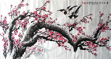 Chinese Plum Blossom Painting,97cm x 180cm,hfg21144003-x