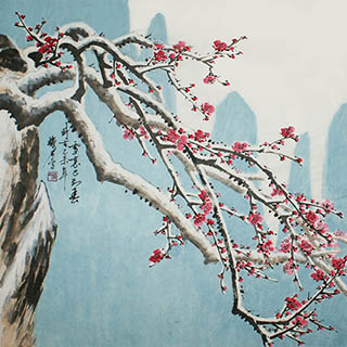 Chinese Plum Blossom Painting,69cm x 69cm,ms21139001-x