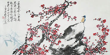 Chinese Plum Blossom Painting,50cm x 100cm,ms21139009-x