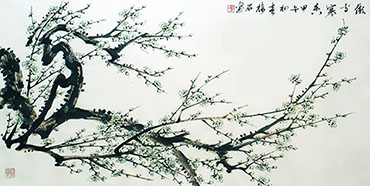 Chinese Plum Blossom Painting,50cm x 100cm,ms21139011-x