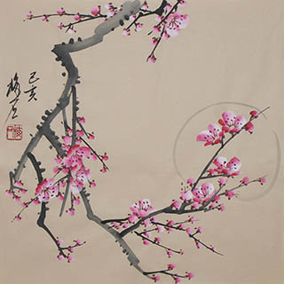 Chinese Plum Blossom Painting,34cm x 34cm,ms21139013-x