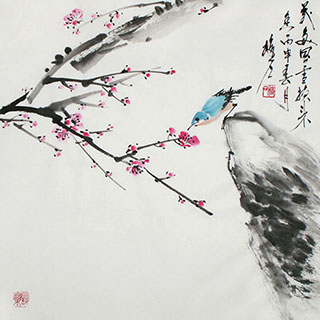 Chinese Plum Blossom Painting,50cm x 50cm,ms21139015-x