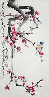 Chinese Plum Blossom Painting,65cm x 125cm,ms21139020-x