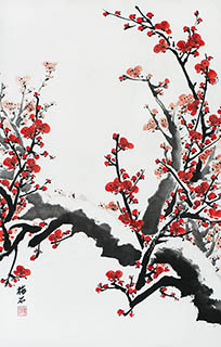 Chinese Plum Blossom Painting,69cm x 46cm,ms21139028-x