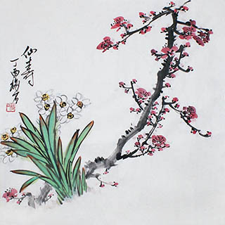Chinese Plum Blossom Painting,50cm x 50cm,ms21139030-x