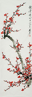 Chinese Plum Blossom Painting,33cm x 102cm,ms21139035-x