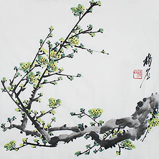 Chinese Plum Blossom Painting,34cm x 34cm,ms21139037-x