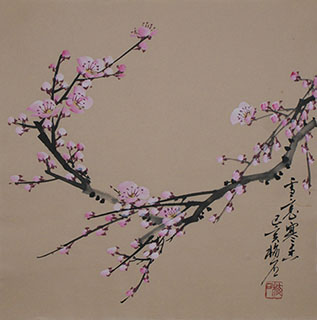 Chinese Plum Blossom Painting,34cm x 34cm,ms21139038-x