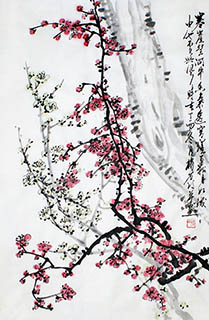 Chinese Plum Blossom Painting,69cm x 46cm,ms21139039-x
