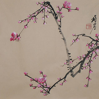 Chinese Plum Blossom Painting,34cm x 34cm,ms21139054-x