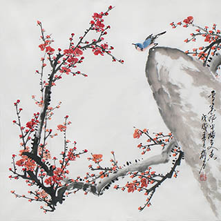 Chinese Plum Blossom Painting,69cm x 69cm,ms21139055-x