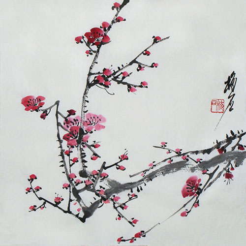 Chinese Plum Blossom Painting ms21139056, 34cm x 34cm(13〃 x 13〃)