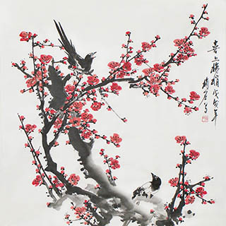 Chinese Plum Blossom Painting,69cm x 69cm,ms21139057-x