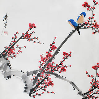 Chinese Plum Blossom Painting,50cm x 50cm,ms21139062-x