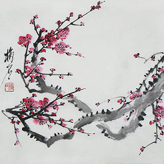 Chinese Plum Blossom Painting,34cm x 34cm,ms21139065-x