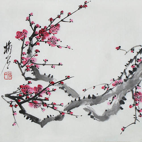 Chinese Plum Blossom Painting ms21139065, 34cm x 34cm(13〃 x 13〃)