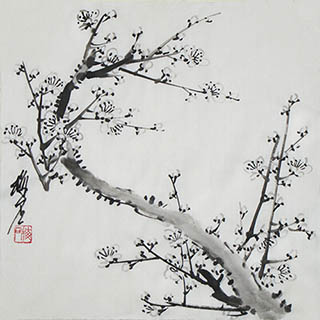 Chinese Plum Blossom Painting,34cm x 34cm,ms21139067-x