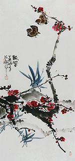 Chinese Plum Blossom Painting,45cm x 96cm,syq21141001-x