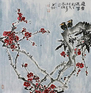 Chinese Plum Blossom Painting,66cm x 66cm,syq21141002-x