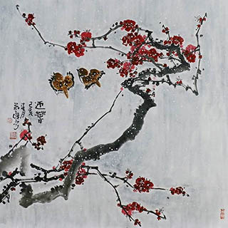 Chinese Plum Blossom Painting,66cm x 66cm,syq21141003-x